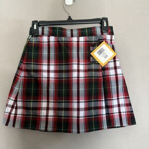 Dennis Uniform Bruce Plaid Skort Skirt G8 Girls Double Tab Pleat Multicolor NWT